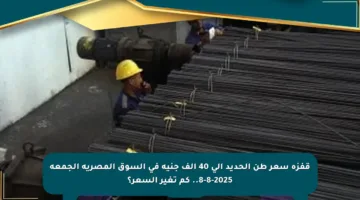 قفزة سعر طن الحديد إلى 40 ألف جنيه في السوق المصرية الجمعة 8-8-2025.. كم تغير السعر؟